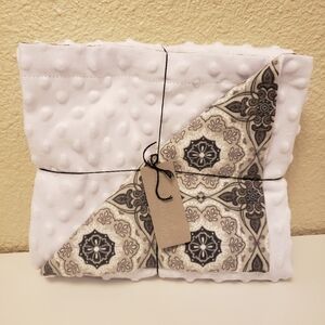 New Handmade 30"x30" Minky And Snuggle Flannel Cuddle Blanket